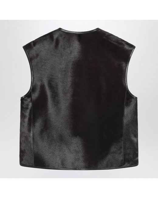 Loulou de Saison Black Ampas Vest In Pony-effect