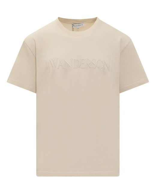J.W. Anderson Natural T-shirt With Embroidered Logo for men
