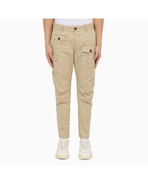 DSquared² Natural Sexy Cargo Pants Beige for men