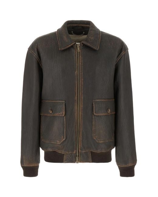 Golden Goose Deluxe Brand Black Leather Jackets for men