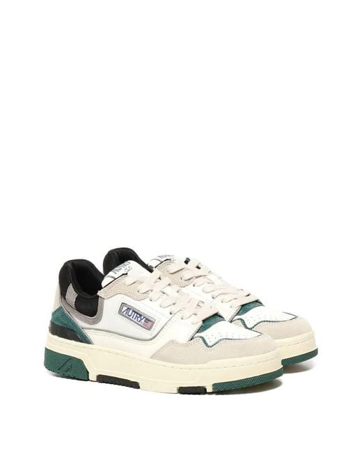 Autry White "Clc Low" Multisuede Sneakers for men