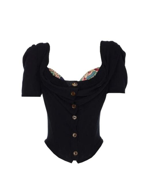 Vivienne Westwood Black Bea Corset" Cardigan