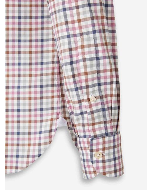 Luigi Borrelli Napoli White Check Pattern Shirt for men