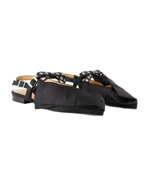 Ganni Black Big Bow Ballerinas