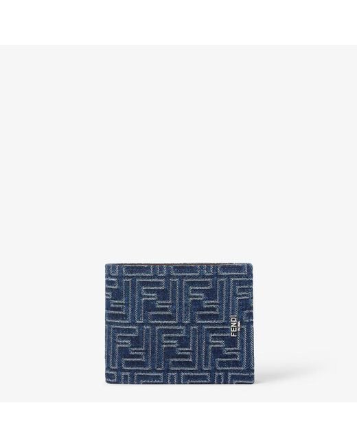 Fendi Blue Denim Effect Wallet for men