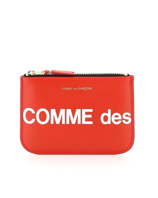 Comme des Garçons Red Comme Des Garcons Wallet Pouch With Huge Logo for men