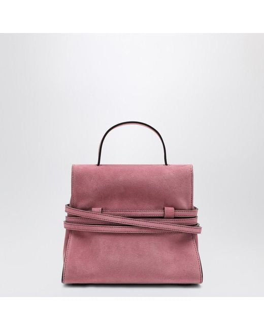 Moschino Pink Small Suede Shoulder Bag