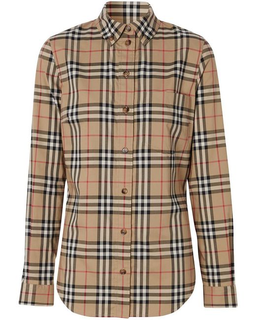 Burberry check-pattern concealed-fastening coat - Green