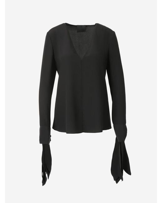 Givenchy Black Silk Knot Blouse