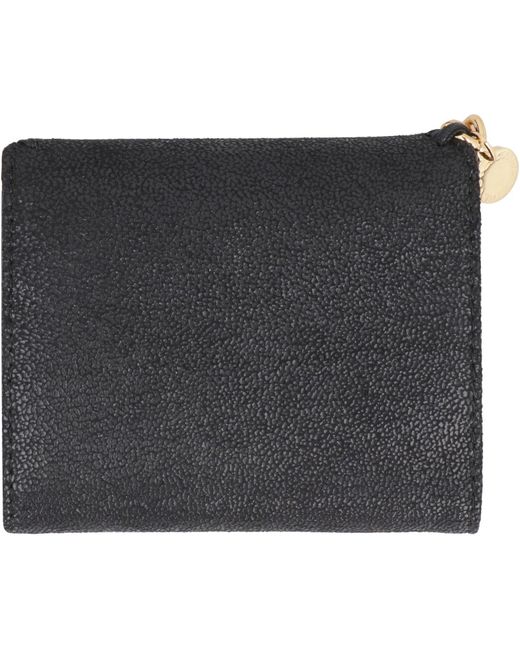 Stella McCartney Black Falabella Small Flap Wallet