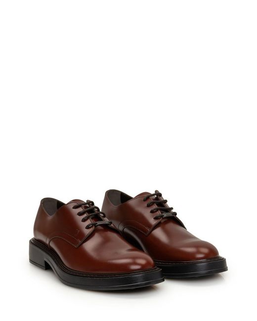 Tod's Brown Laced Derby Passal for men