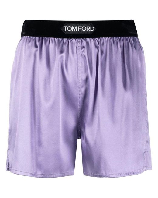 Tom Ford Purple Shorts With Logo