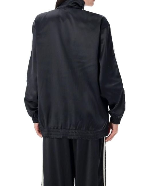 adidas Originals Women's Black Satin Ruffle 3-stripes Firebird