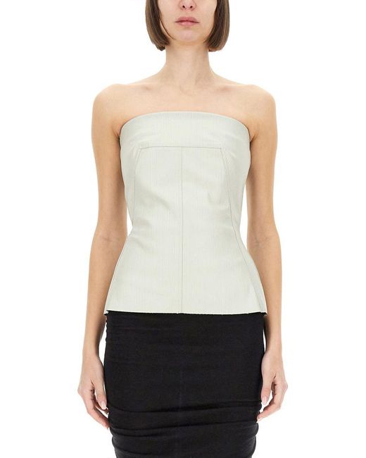 Rick Owens White Mini Bustier Top