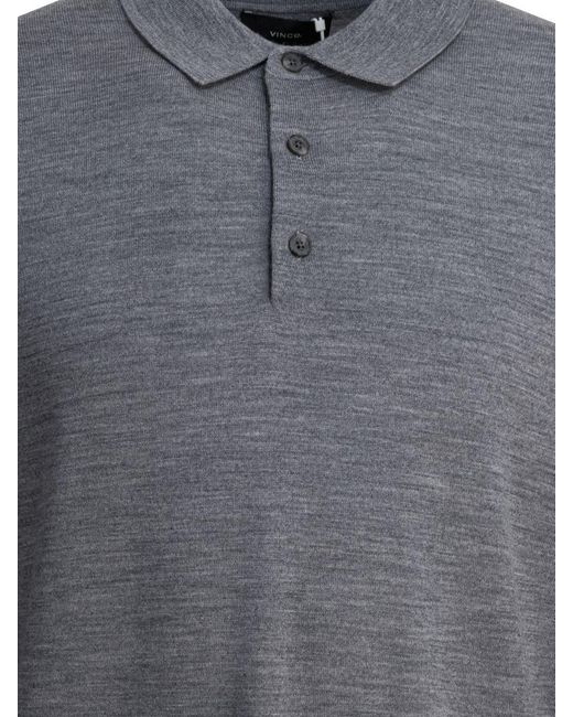 Vince Gray Merino Wool Polo Shirt for men