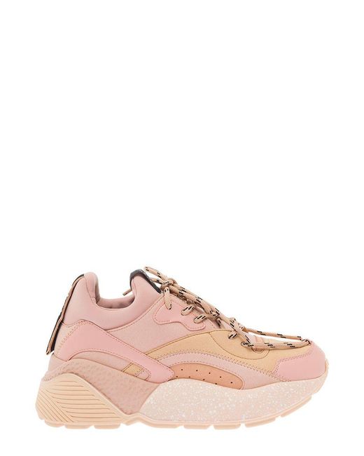 Stella McCartney Panelled Design Eclipse Alter Sneakers In Pink Leather Woman