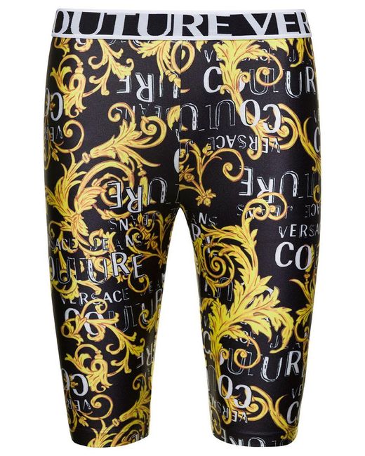 Versace Blue Bermuda Shorts With Couture Logo Print