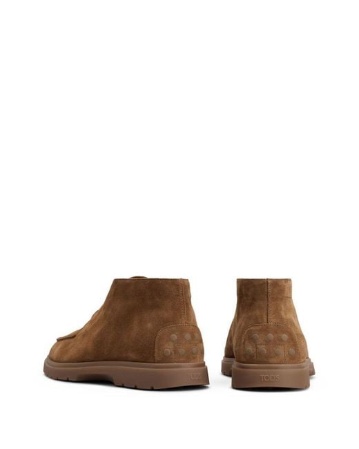 Tod's Brown Suede Leather Ankle Boots for men