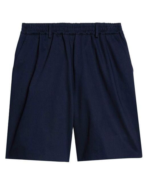 AMI Blue Cotton Bermuda Shorts for men