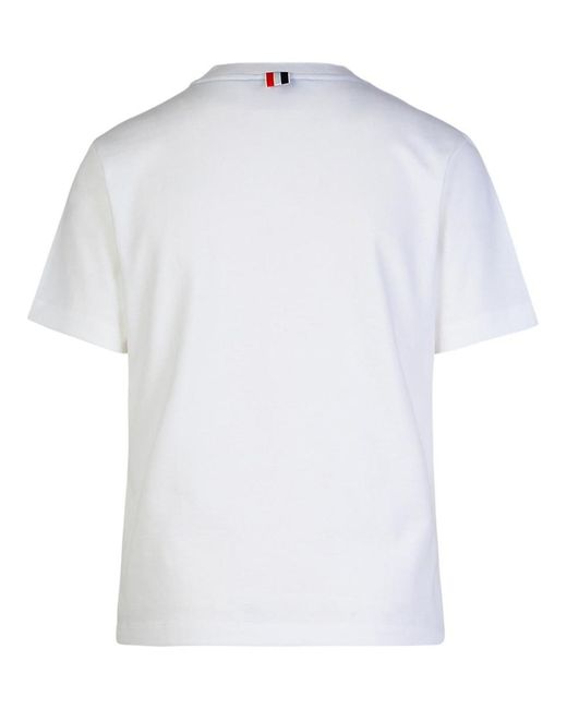 Thom Browne White 'Rose' Cotton T-Shirt
