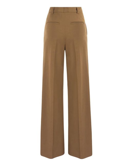 RED Valentino Natural Wide Trousers In Viscose And Wool