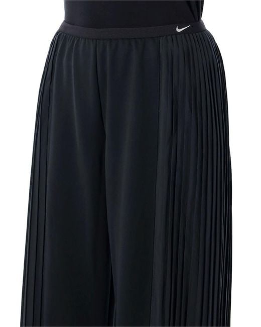 Nike Black Flowing Pleated Wide-Leg Pants