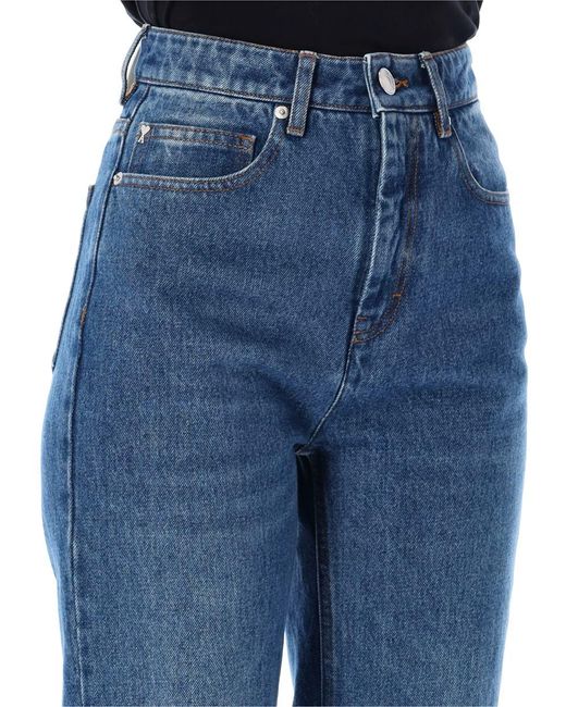 AMI Blue Flared Denim Jeans