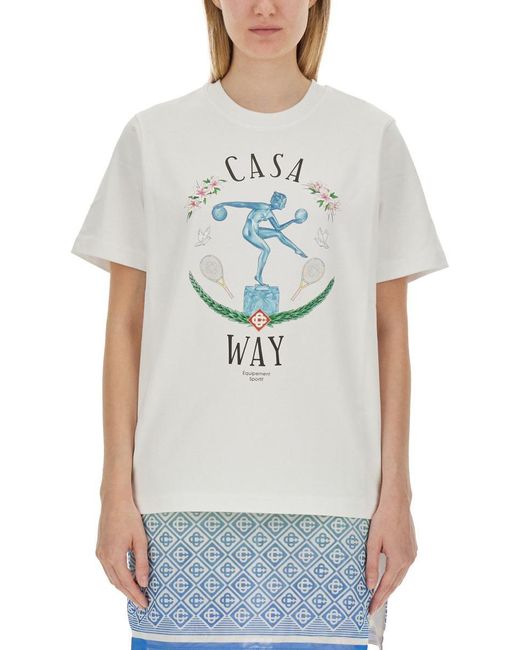 Casablancabrand Gray T-shirt With Logo
