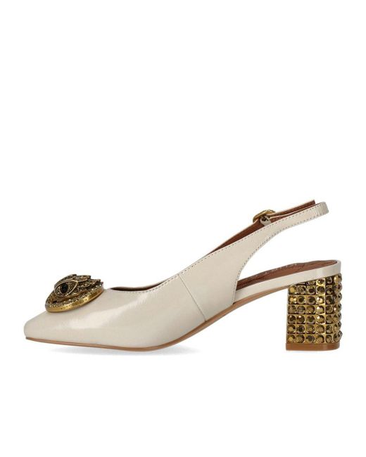 Kurt Geiger Metallic Chelsea Block Bone Slingback Pumps