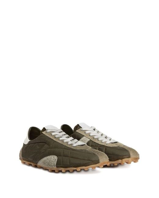 Maison Margiela Green Sprinters Low Leather Sneakers for men