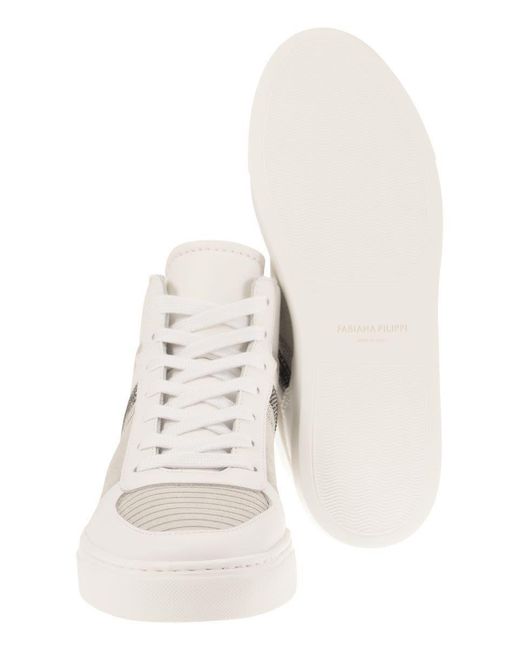 Fabiana Filippi White High Leather Sneakers