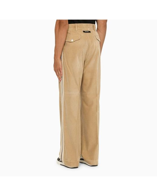Palm Angels Natural Beige Corduroy Trousers for men