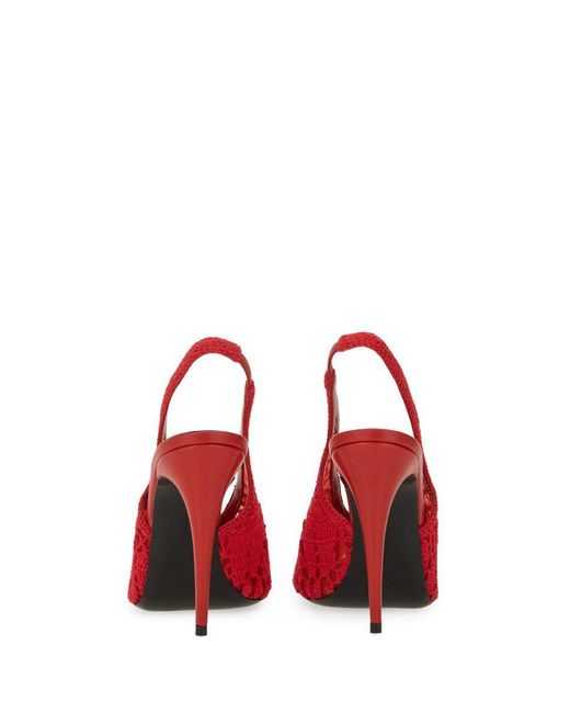 Magda Butrym Red Crochet Slingback