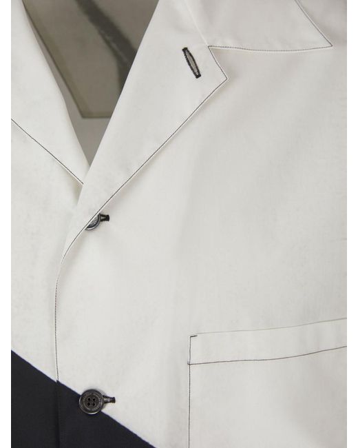 Alexander McQueen Black & White Brushstroke Hawaiian Shirt for men