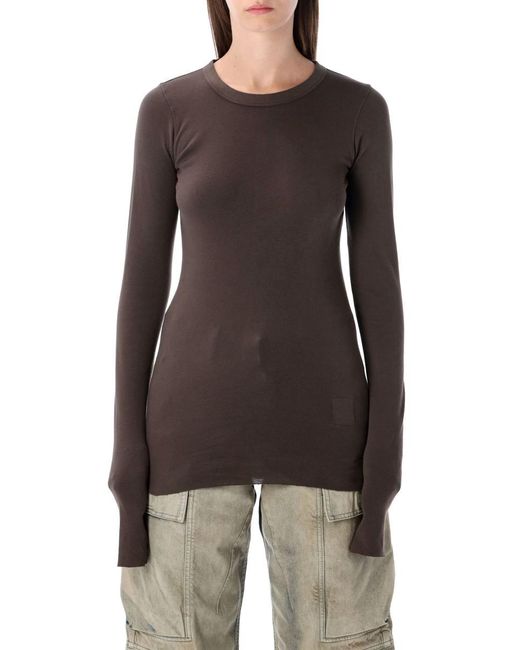 Rick Owens Gray Drkshdw Ribbed Ls T