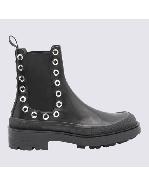 Alexander McQueen Black Leather Chelsea Boots for men
