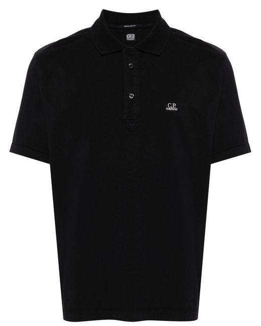 C P Company Black 1020 Jersey Polo Shirt for men