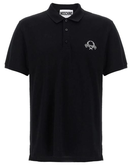 Moschino Black Polo Shirt With Logo for men