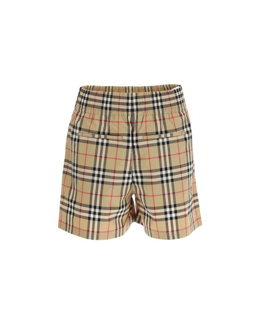 Burberry Cotton Shorts in Natural | Lyst