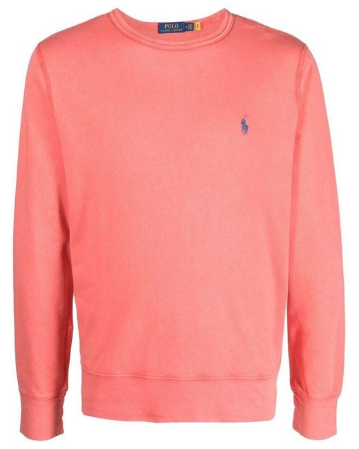 Polo Ralph Lauren Pink Logo-embroidered Cotton Sweatshirt for men