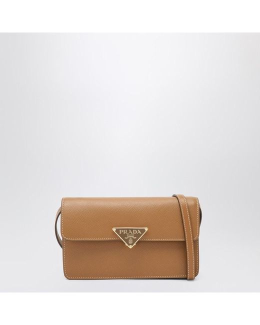 Prada Brown Mini Caramel-coloured Bag In Saffiano