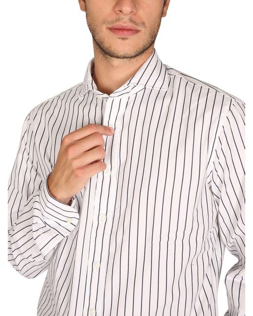 Lardini White Shirt With Striped Pattern for men