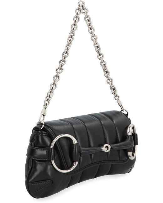 Gucci Black Horsebit Chain Shoulder Small Bag