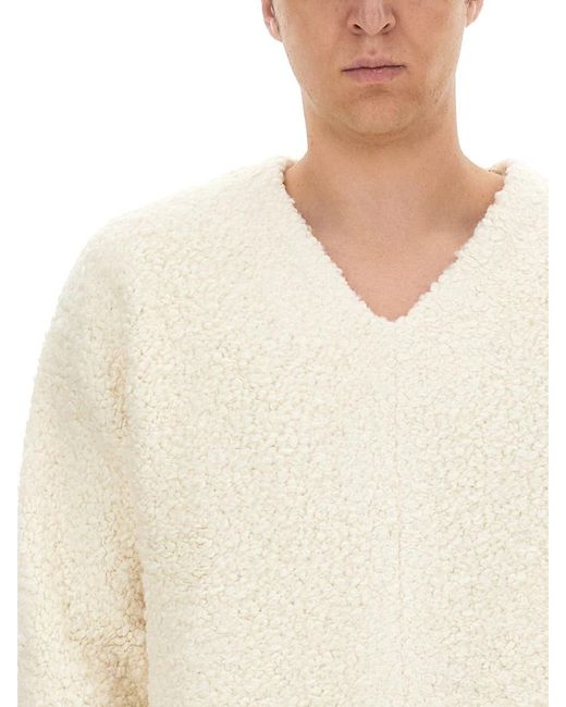 Séfr White V-Neck Sweater for men