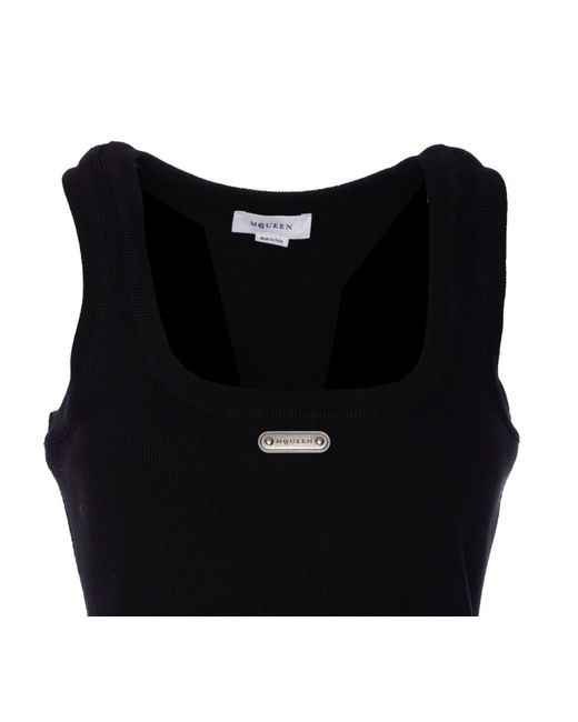 Alexander McQueen Black T-Shirts And Polos