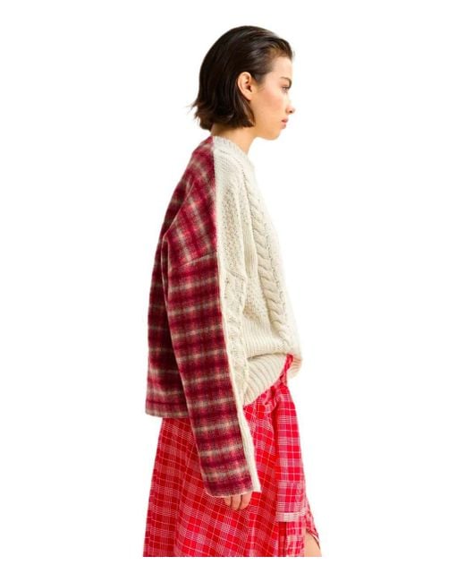 Essentiel Antwerp Natural Iface White Crewneck Sweater