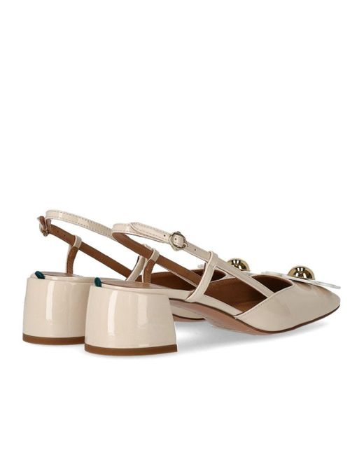 A.Bocca Natural Ivory Slingback Pump With Flower