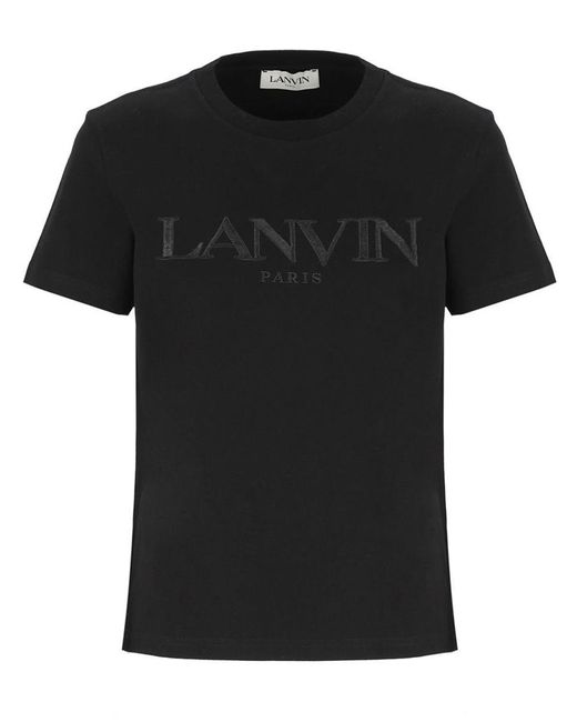 Lanvin Black Embroidered Regular T-shirt Clothing