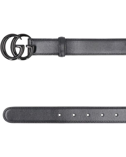 Gucci Black Leather Belt With Interlocking G Buckle for men