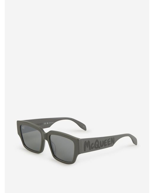 Alexander McQueen Gray Square Sunglasses for men
